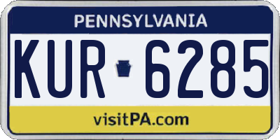 PA license plate KUR6285