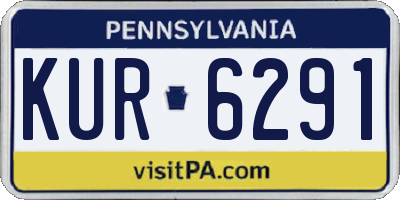 PA license plate KUR6291