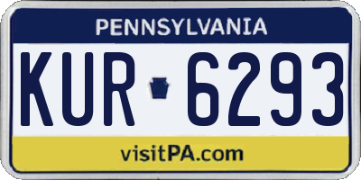 PA license plate KUR6293