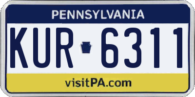 PA license plate KUR6311