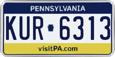 PA license plate KUR6313