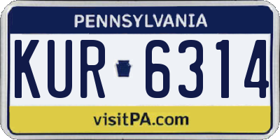 PA license plate KUR6314