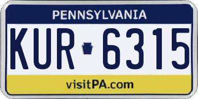 PA license plate KUR6315