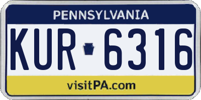 PA license plate KUR6316