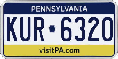 PA license plate KUR6320