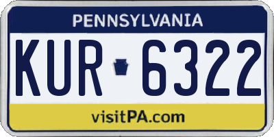 PA license plate KUR6322