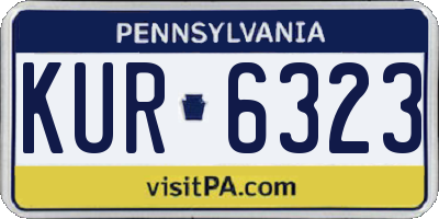 PA license plate KUR6323