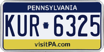 PA license plate KUR6325