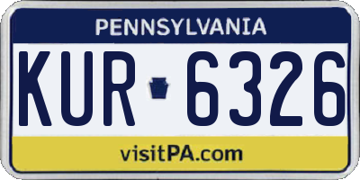 PA license plate KUR6326