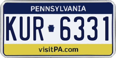 PA license plate KUR6331