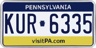 PA license plate KUR6335