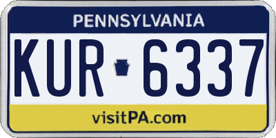 PA license plate KUR6337
