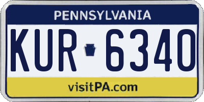 PA license plate KUR6340