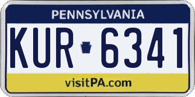 PA license plate KUR6341