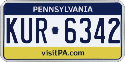 PA license plate KUR6342