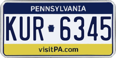 PA license plate KUR6345