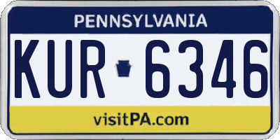 PA license plate KUR6346