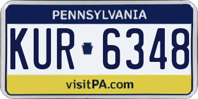 PA license plate KUR6348