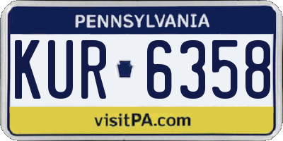 PA license plate KUR6358