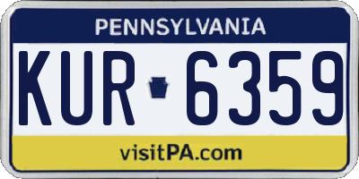 PA license plate KUR6359