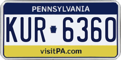 PA license plate KUR6360