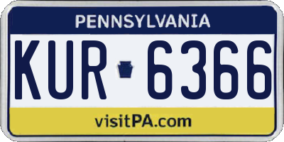 PA license plate KUR6366