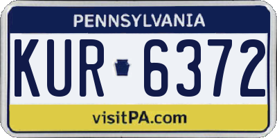 PA license plate KUR6372