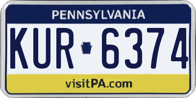 PA license plate KUR6374