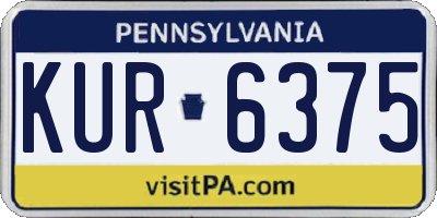 PA license plate KUR6375