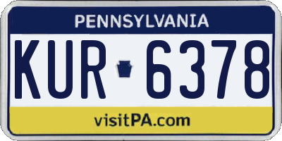 PA license plate KUR6378
