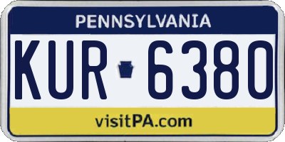 PA license plate KUR6380