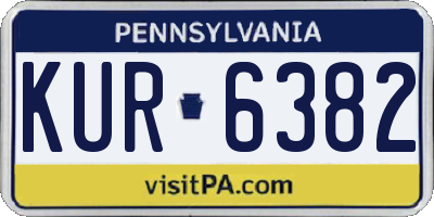 PA license plate KUR6382