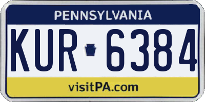 PA license plate KUR6384