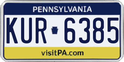 PA license plate KUR6385