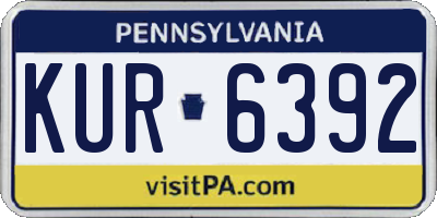 PA license plate KUR6392