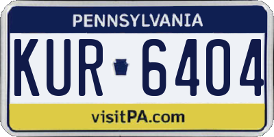 PA license plate KUR6404