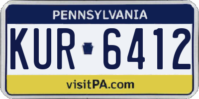 PA license plate KUR6412