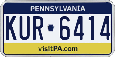 PA license plate KUR6414