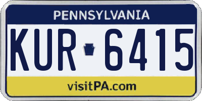 PA license plate KUR6415