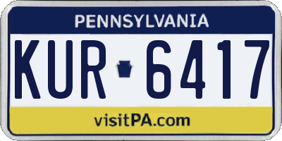 PA license plate KUR6417