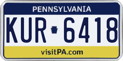 PA license plate KUR6418