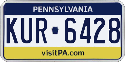 PA license plate KUR6428