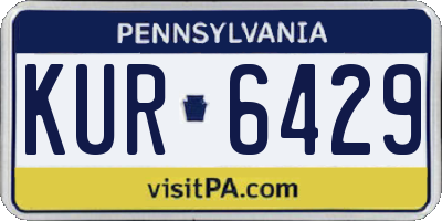 PA license plate KUR6429