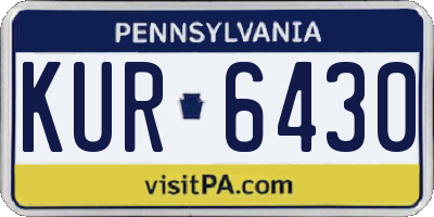 PA license plate KUR6430