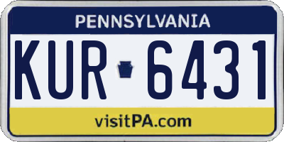 PA license plate KUR6431