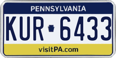 PA license plate KUR6433