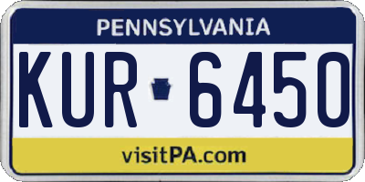 PA license plate KUR6450