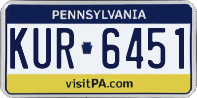 PA license plate KUR6451