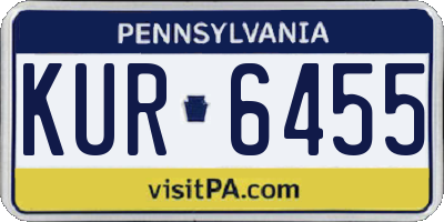 PA license plate KUR6455