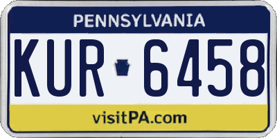 PA license plate KUR6458